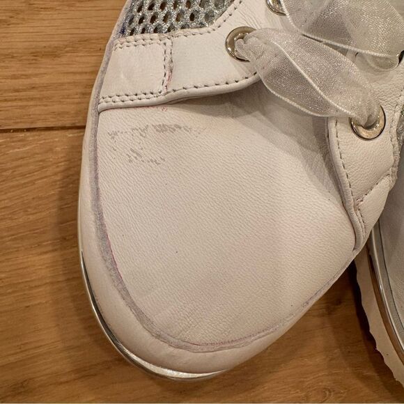 NOVALEE GLITTER MESH PLATFORM SNEAKERS IN SILVER - Picture 11 of 11